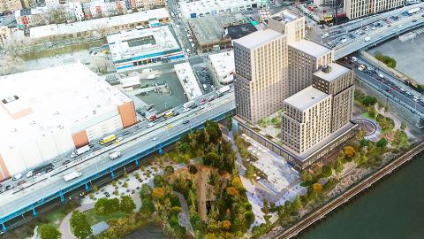 Universal Hip Hop Museum at Bronx Point by S9 Architecture aerial view