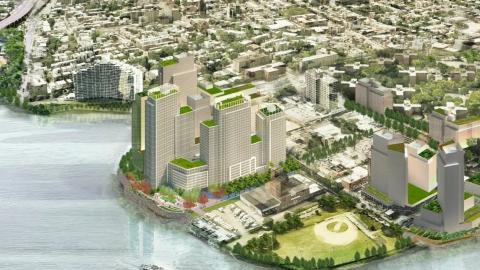 Rendering of proposed Halletts North development